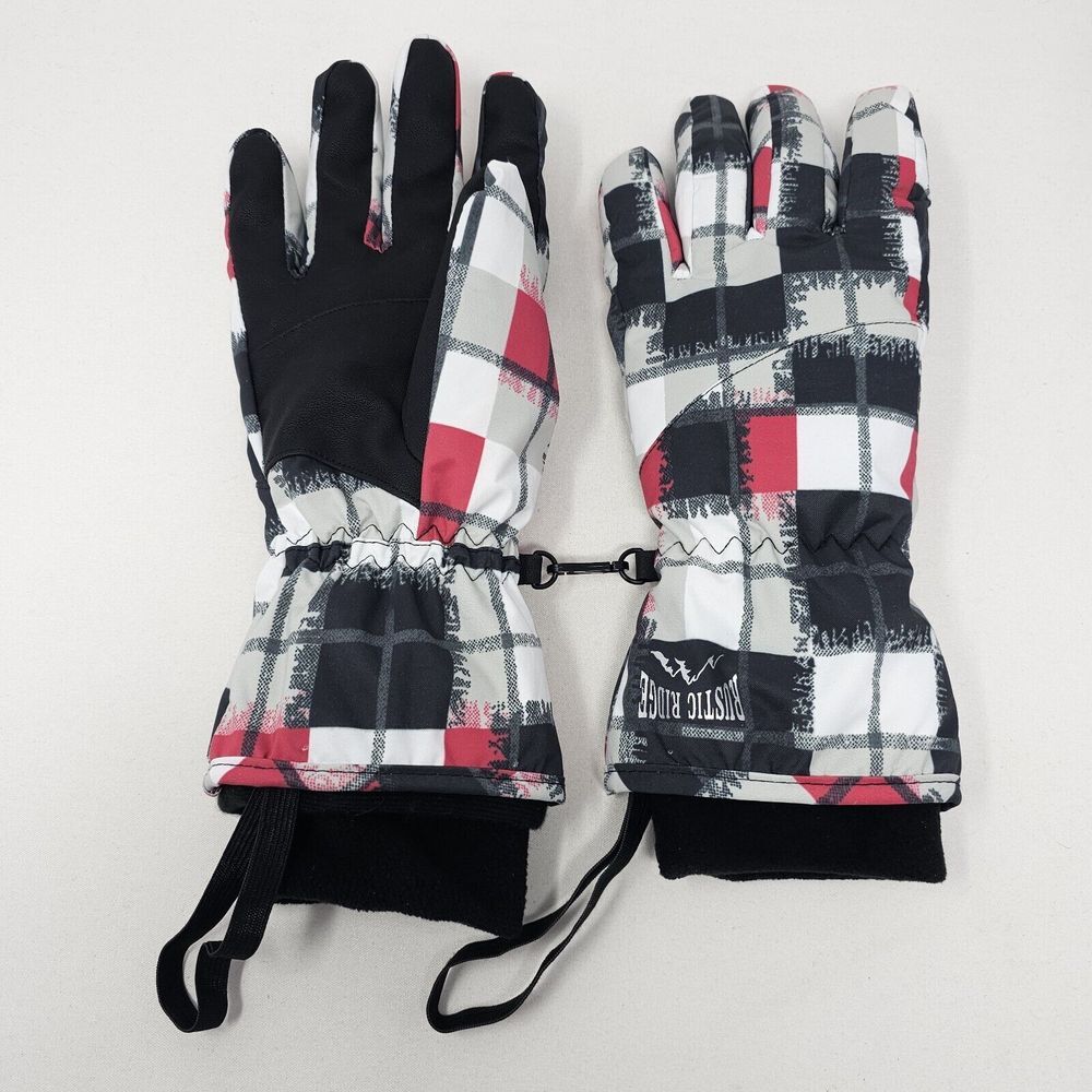 Rustic Ridge Winter Snow Ski Gloves Size XL Pink‎ Black Pattern Snowboarding